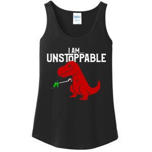 Cute & Funny I Am Unstoppable TRex Dinosaur TShirt Ladies Essential Tank