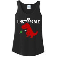 Cute & Funny I Am Unstoppable TRex Dinosaur TShirt Ladies Essential Tank