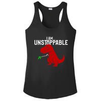 Cute & Funny I Am Unstoppable TRex Dinosaur TShirt Ladies PosiCharge Competitor Racerback Tank