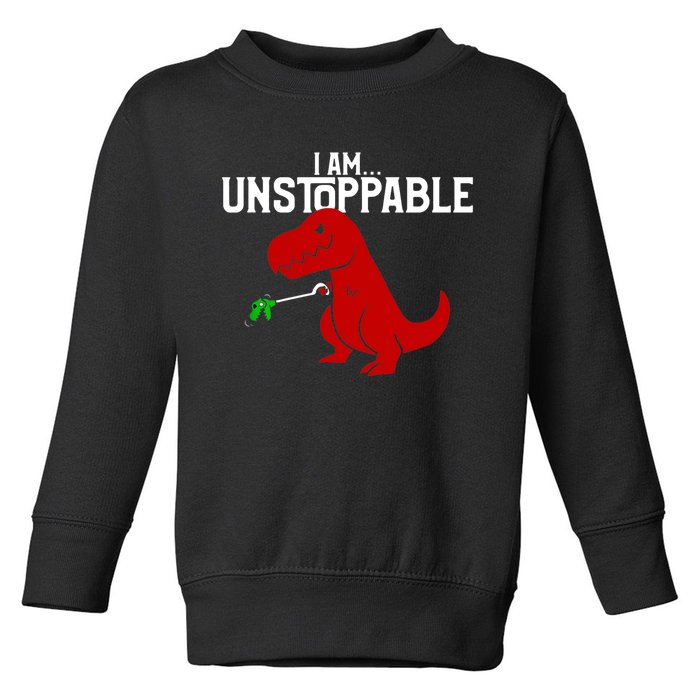 Cute & Funny I Am Unstoppable TRex Dinosaur TShirt Toddler Sweatshirt