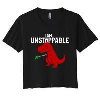 Cute & Funny I Am Unstoppable TRex Dinosaur TShirt Women's Crop Top Tee