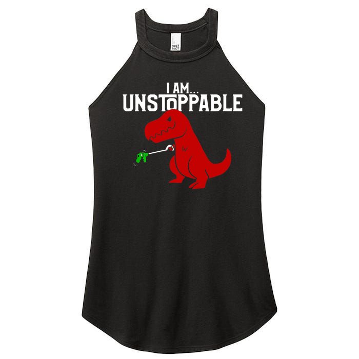 Cute & Funny I Am Unstoppable TRex Dinosaur TShirt Women's Perfect Tri Rocker Tank