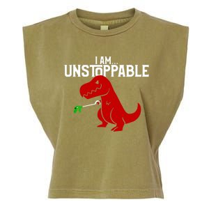 Cute & Funny I Am Unstoppable TRex Dinosaur TShirt Garment-Dyed Women's Muscle Tee