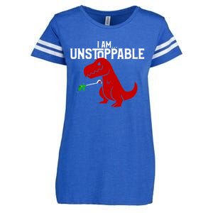 Cute & Funny I Am Unstoppable TRex Dinosaur TShirt Enza Ladies Jersey Football T-Shirt