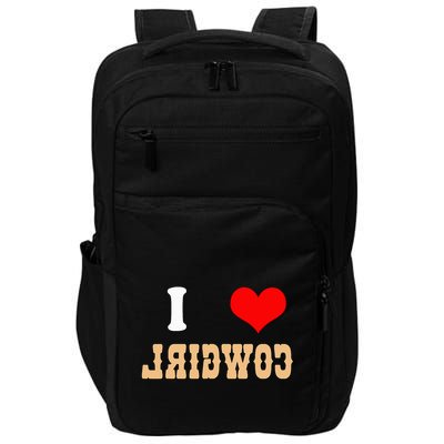 Country Funny I Heart Cowgirls I Love Reverse Cowgirl Impact Tech Backpack