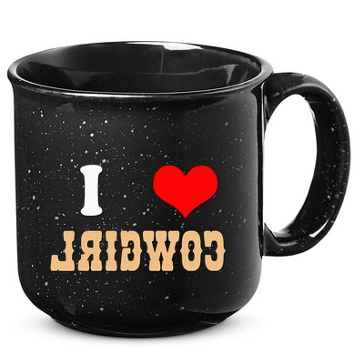 Country Funny I Heart Cowgirls I Love Reverse Cowgirl 15oz Campfire Ceramic Mug
