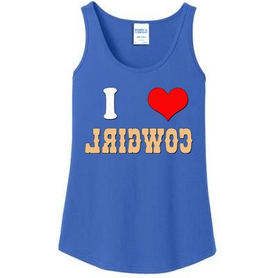 Country Funny I Heart Cowgirls I Love Reverse Cowgirl Ladies Essential Tank