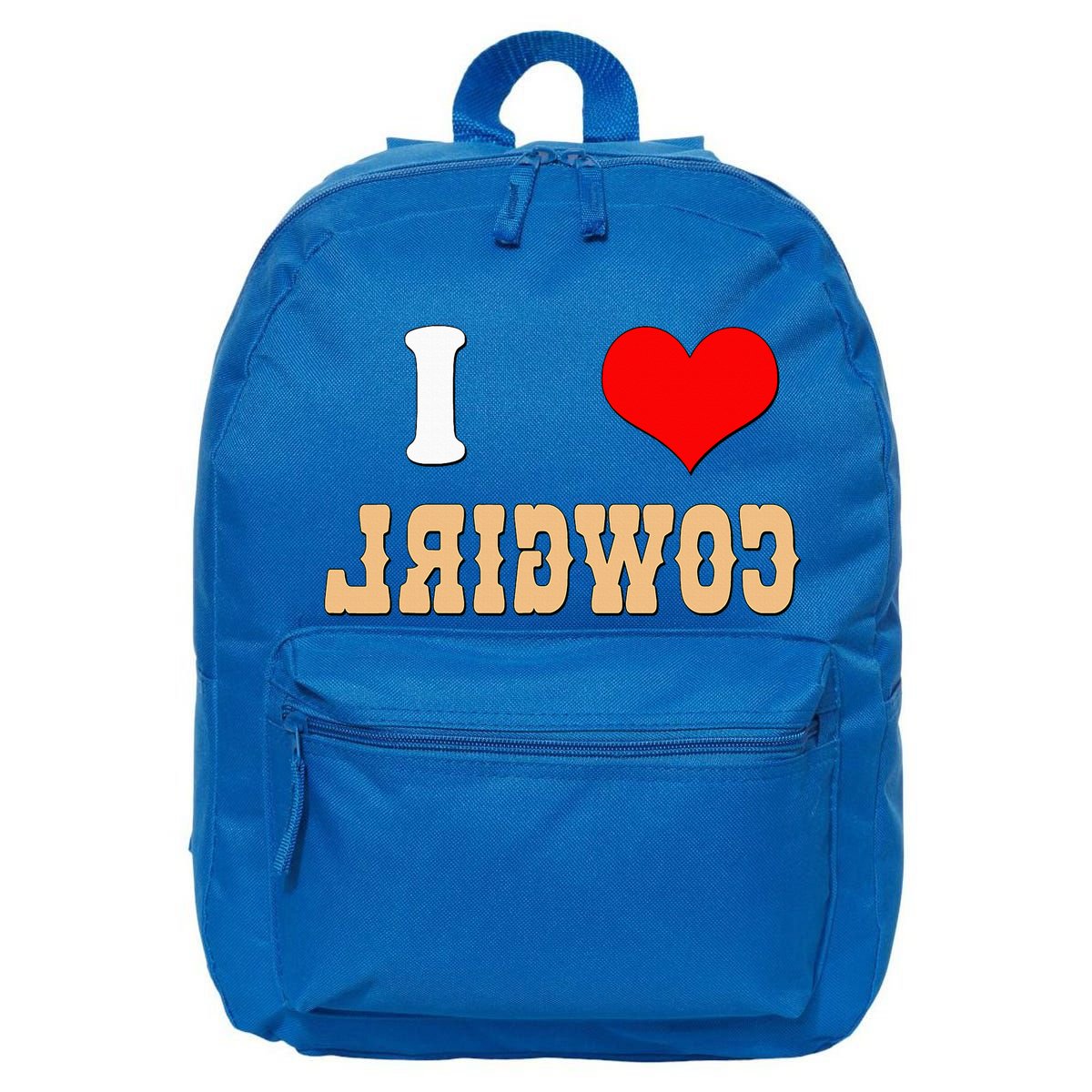 Country Funny I Heart Cowgirls I Love Reverse Cowgirl 16 in Basic Backpack