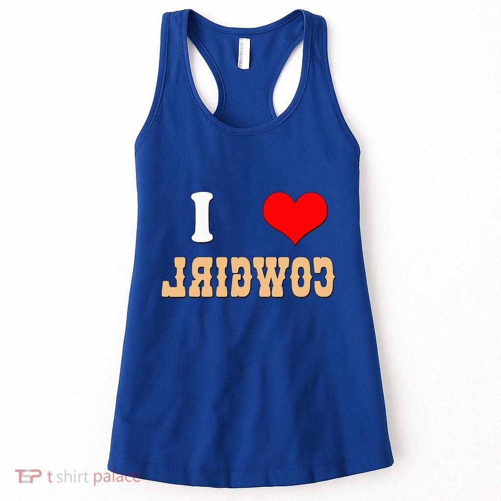 Country Funny I Heart Cowgirls I Love Reverse Cowgirl Womens Tank Top