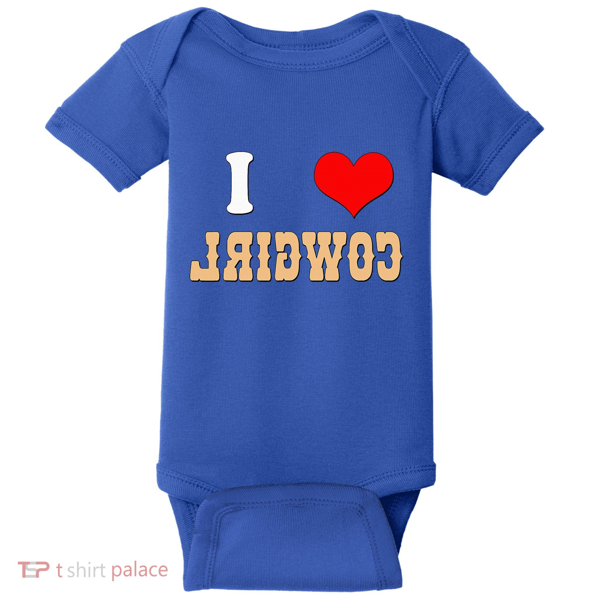 Country Funny I Heart Cowgirls I Love Reverse Cowgirl Baby Bodysuit