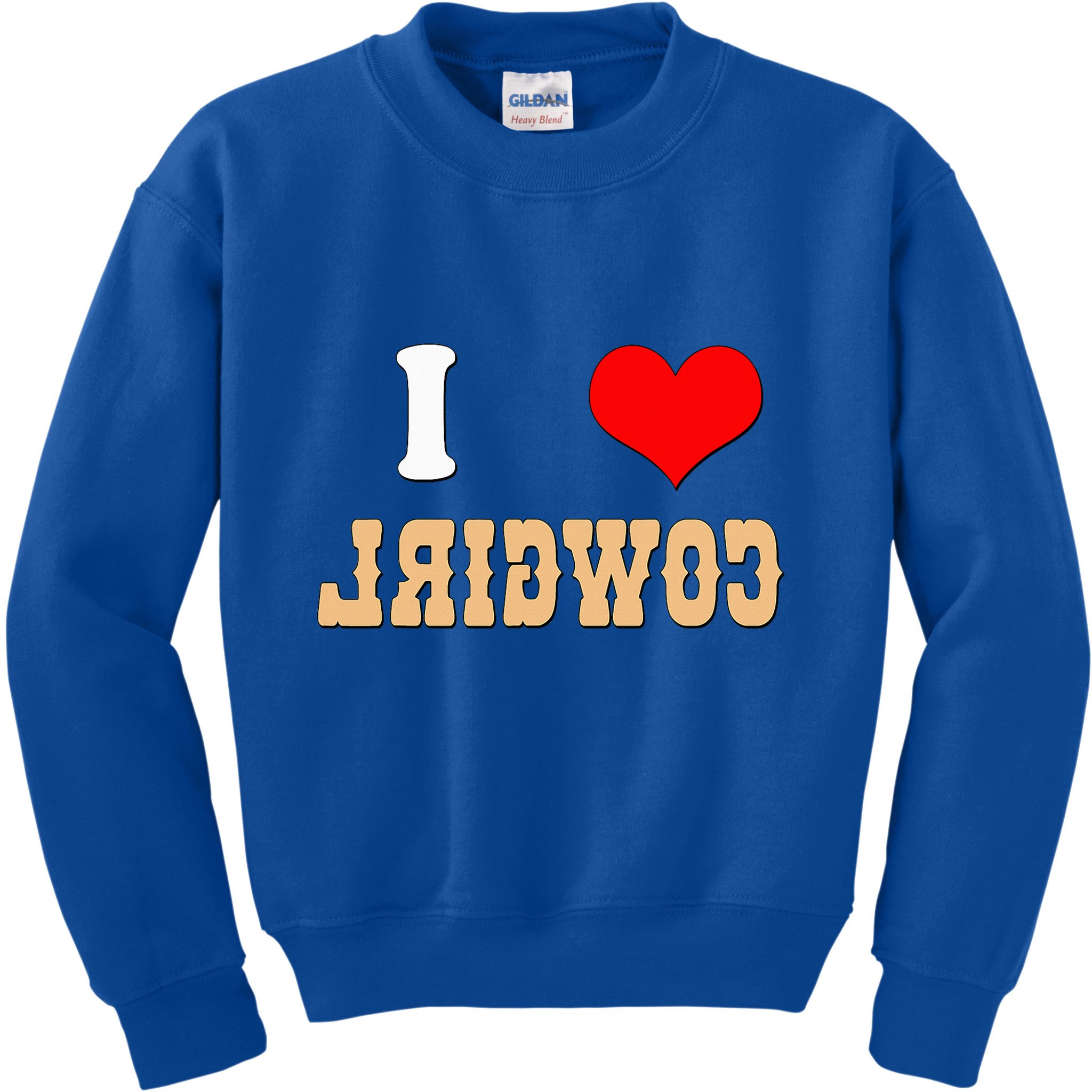 Country Funny I Heart Cowgirls I Love Reverse Cowgirl Kids Sweatshirt