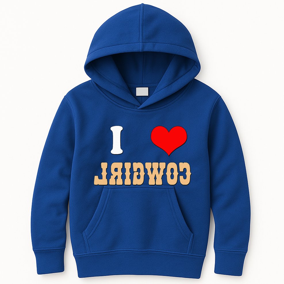 Country Funny I Heart Cowgirls I Love Reverse Cowgirl Kids Hoodie