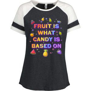 Colorful Fruit Is What Candy Is Based On Enza Ladies Jersey Colorblock Tee