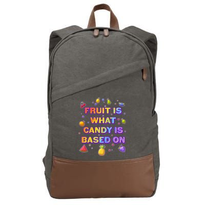 Colorful Fruit Is What Candy Is Based On Cotton Canvas Backpack