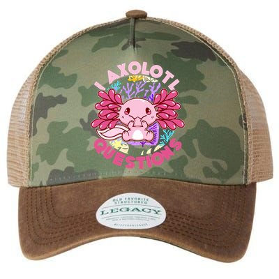 Cute Funny I Axolotl Questions Legacy Tie Dye Trucker Hat