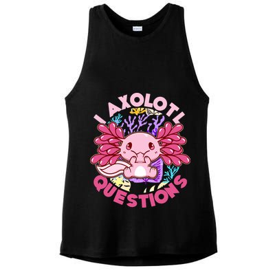 Cute Funny I Axolotl Questions Ladies PosiCharge Tri-Blend Wicking Tank