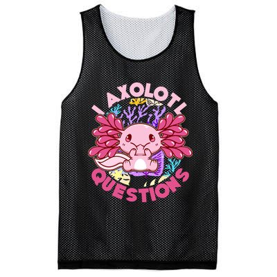 Cute Funny I Axolotl Questions Mesh Reversible Basketball Jersey Tank