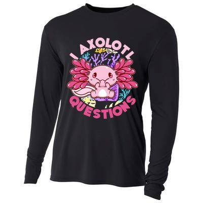 Cute Funny I Axolotl Questions Cooling Performance Long Sleeve Crew