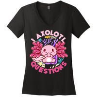 Cute Funny I Axolotl Questions Women's V-Neck T-Shirt