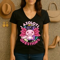 Cute Funny I Axolotl Questions Women's V-Neck T-Shirt