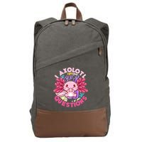 Cute Funny I Axolotl Questions Cotton Canvas Backpack