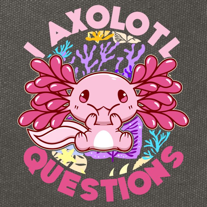 Cute Funny I Axolotl Questions Cotton Canvas Backpack