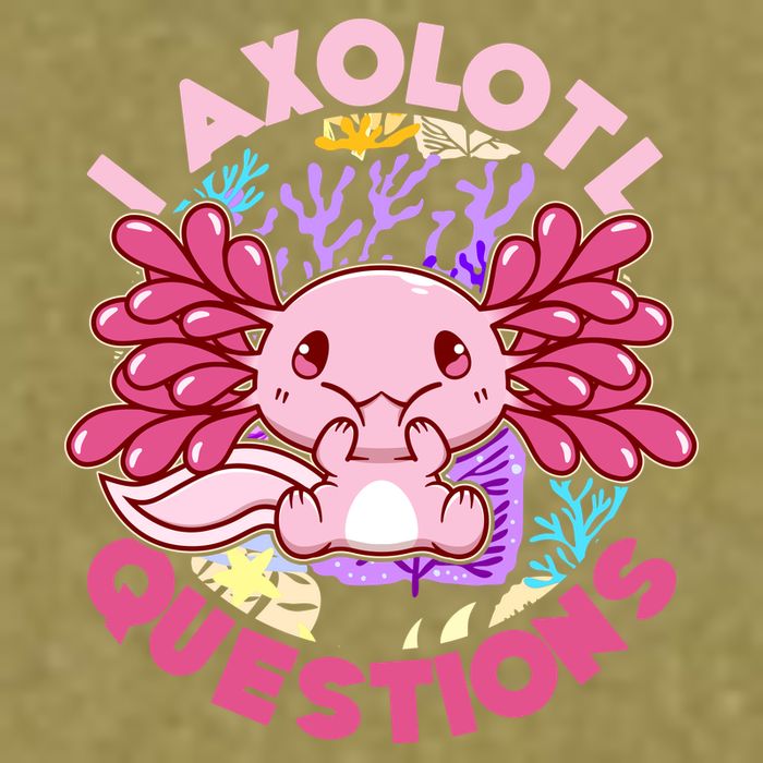 Cute Funny I Axolotl Questions Garment-Dyed Women's Muscle Tee