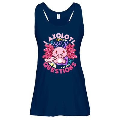 Cute Funny I Axolotl Questions Ladies Essential Flowy Tank