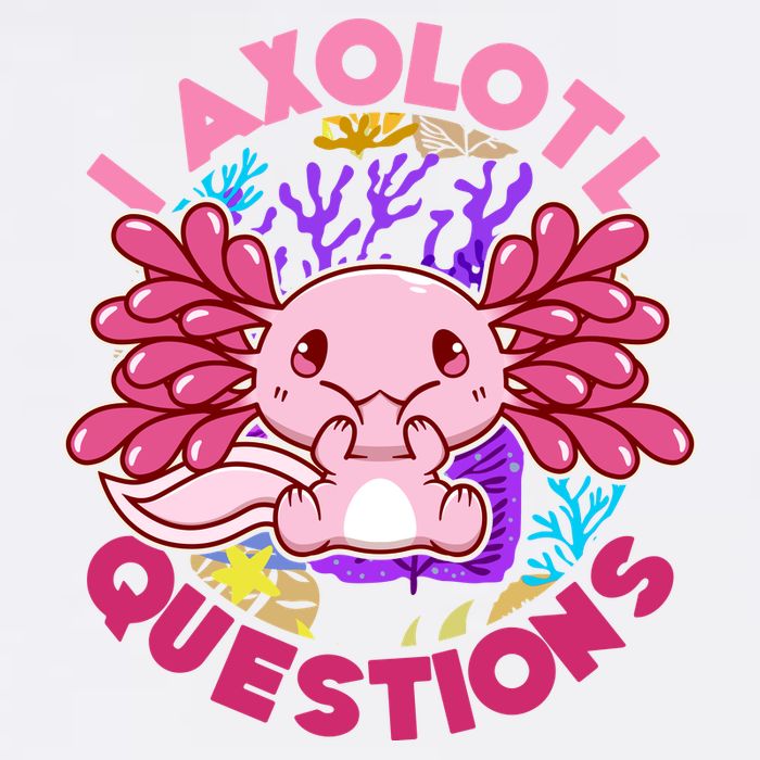 Cute Funny I Axolotl Questions Garment-Dyed Sweatshirt