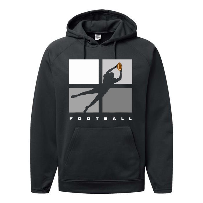 Catch Football Illustration Performance Fleece Hoodie