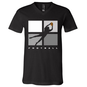 Catch Football Illustration V-Neck T-Shirt