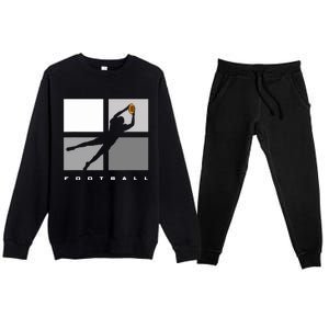 Catch Football Illustration Premium Crewneck Sweatsuit Set