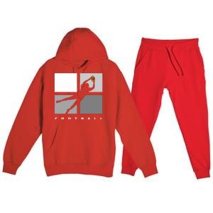 Catch Football Illustration Premium Hooded Sweatsuit Set