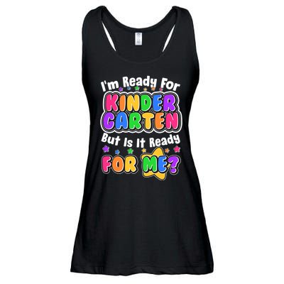 Cute Funny I'm Ready For Kindergarten But Is It Ready For Me Ladies Essential Flowy Tank