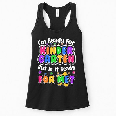 Cute Funny I'm Ready For Kindergarten But Is It Ready For Me Womens Tank Top