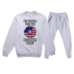 Convicted Felon Im Voting Convicted Felon 2024 Premium Crewneck Sweatsuit Set