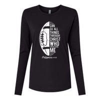 Christian Football I Can Do All Things Philippians 4 13 Gift Womens Cotton Relaxed Long Sleeve T-Shirt