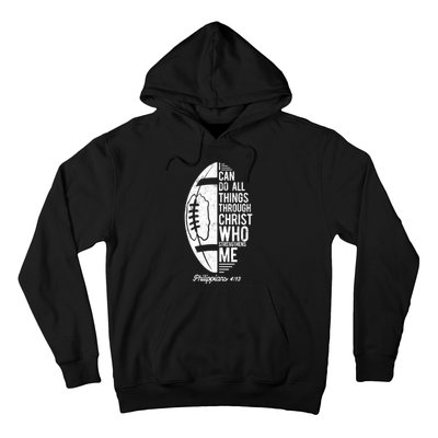 Christian Football I Can Do All Things Philippians 4 13 Gift Hoodie