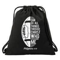 Christian Football I Can Do All Things Philippians 4 13 Gift Drawstring Bag