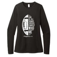 Christian Football I Can Do All Things Philippians 4 13 Gift Womens CVC Long Sleeve Shirt