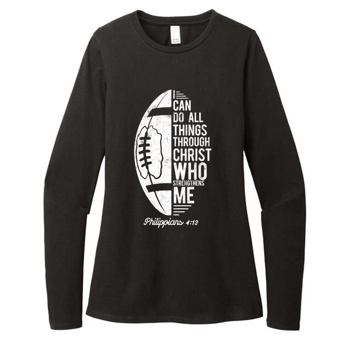 Christian Football I Can Do All Things Philippians 4 13 Gift Womens CVC Long Sleeve Shirt