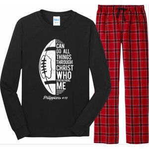 Christian Football I Can Do All Things Philippians 4 13 Gift Long Sleeve Pajama Set