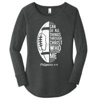 Christian Football I Can Do All Things Philippians 4 13 Gift Women's Perfect Tri Tunic Long Sleeve Shirt