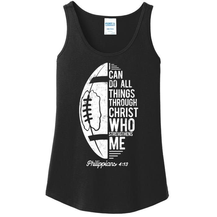 Christian Football I Can Do All Things Philippians 4 13 Gift Ladies Essential Tank