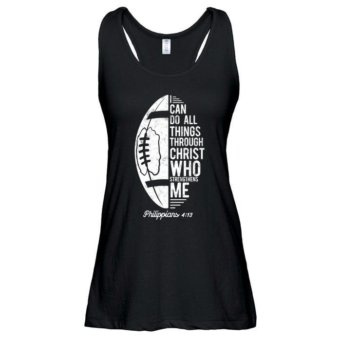 Christian Football I Can Do All Things Philippians 4 13 Gift Ladies Essential Flowy Tank