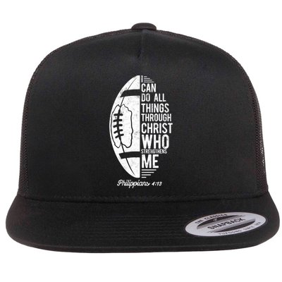 Christian Football I Can Do All Things Philippians 4 13 Gift Flatbill Hat