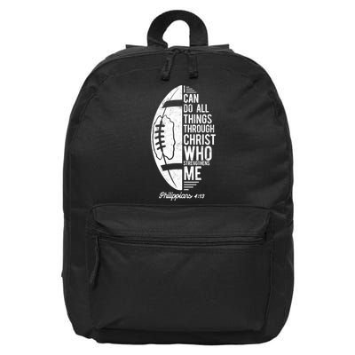 Christian Football I Can Do All Things Philippians 4 13 Gift 16 in Basic Backpack