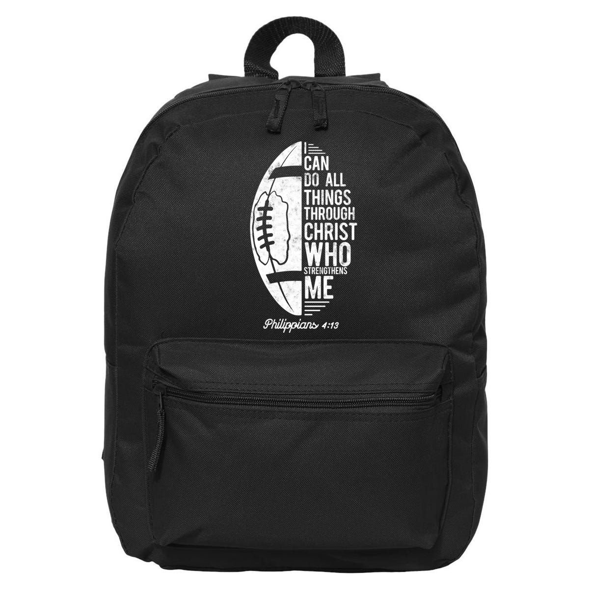 Christian Football I Can Do All Things Philippians 4 13 Gift 16 in Basic Backpack