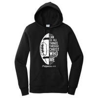 Christian Football I Can Do All Things Philippians 4 13 Gift Women's Pullover Hoodie