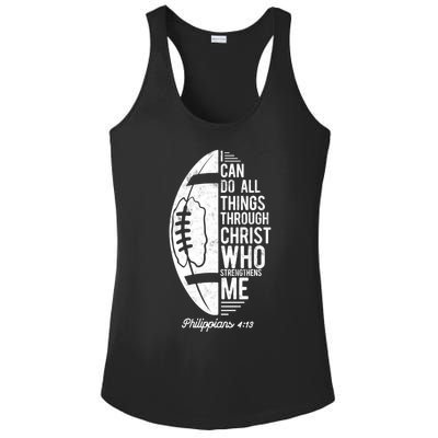 Christian Football I Can Do All Things Philippians 4 13 Gift Ladies PosiCharge Competitor Racerback Tank